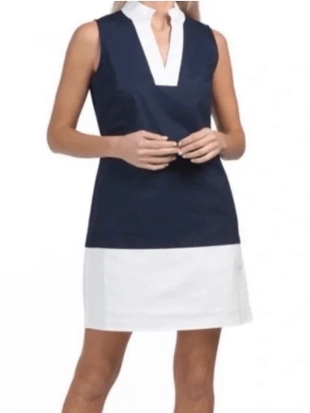 Sail to Sable Navy & White Sleeveless Shift Dress
